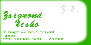 zsigmond mesko business card